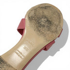 Hermes Oasis Sandals Shoes Leather Pink Mules — view 7