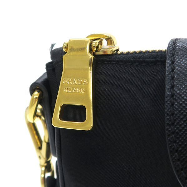 Prada Nylon Chain Shoulder Bag Black — view 5