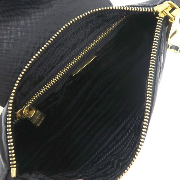 Prada Nylon Chain Shoulder Bag Black — view 2