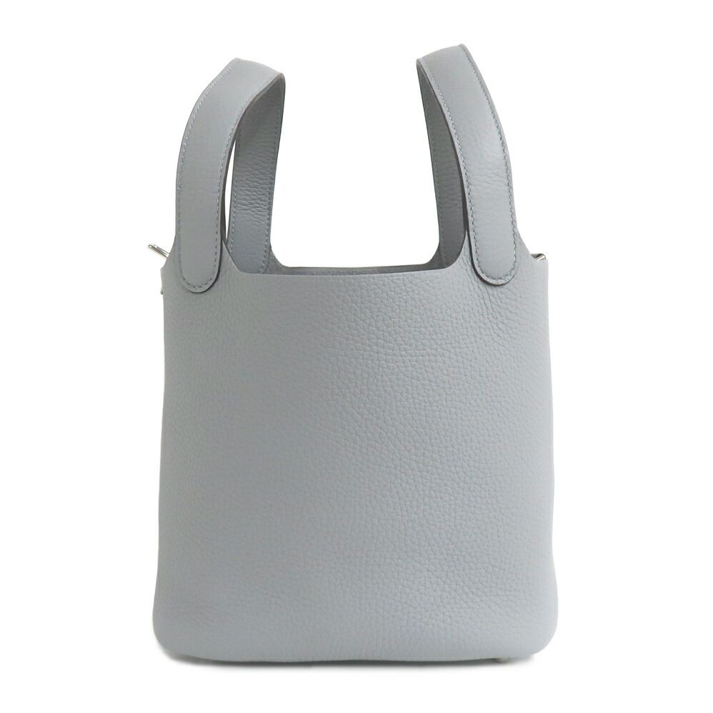 Hermes Picotin Lock PM 18 Gris Perle Taurillon Clemence Silver Handbag