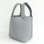 Hermes Picotin Lock PM 18 Gris Perle Taurillon Clemence Silver Handbag — view 8