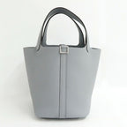 Hermes Picotin Lock PM 18 Gris Perle Taurillon Clemence Silver Handbag — view 4