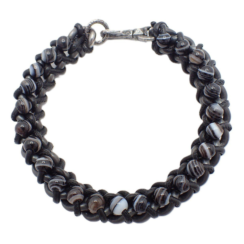Bottega Veneta Beads Bracelet 925 Sterling Silver Black