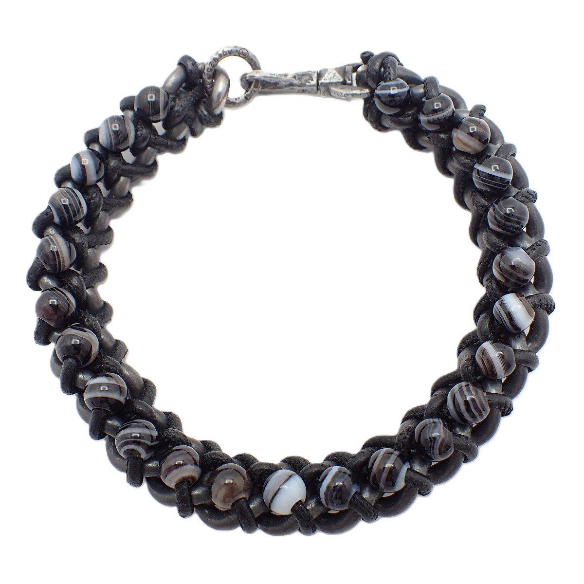 Bottega Veneta Beads Bracelet 925 Sterling Silver Black