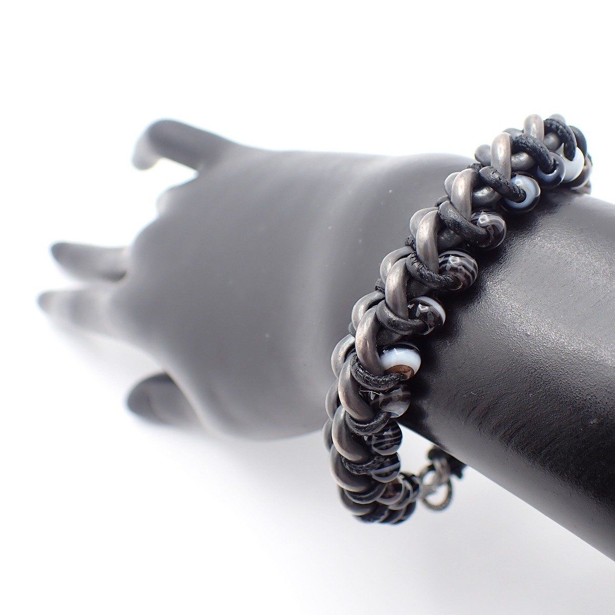 Bottega Veneta Beads Bracelet 925 Sterling Silver Black — view 7