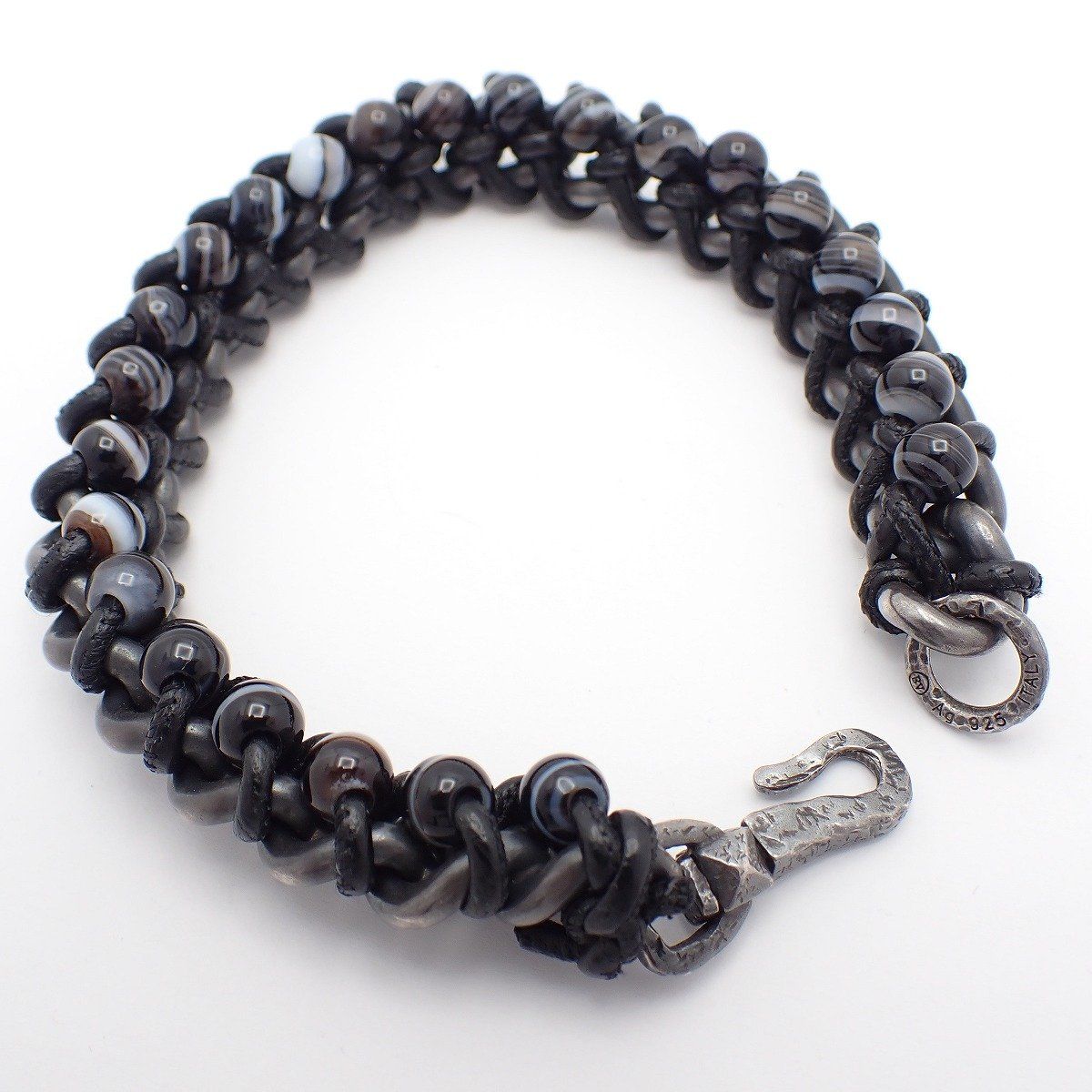 Bottega Veneta Beads Bracelet 925 Sterling Silver Black — view 3