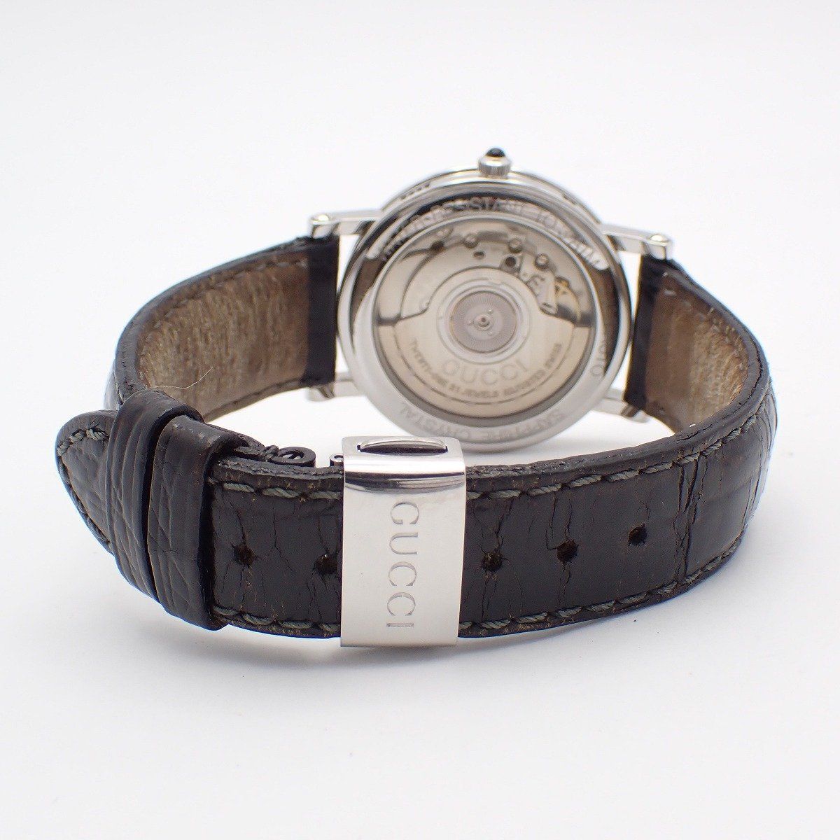 Gucci Auto Limited Edition Automatic Winding Watch Pink Dial Leather Strap Pawn — view 3