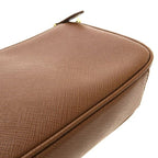 Prada Saffiano Chain Shoulder Bag Brown — view 3