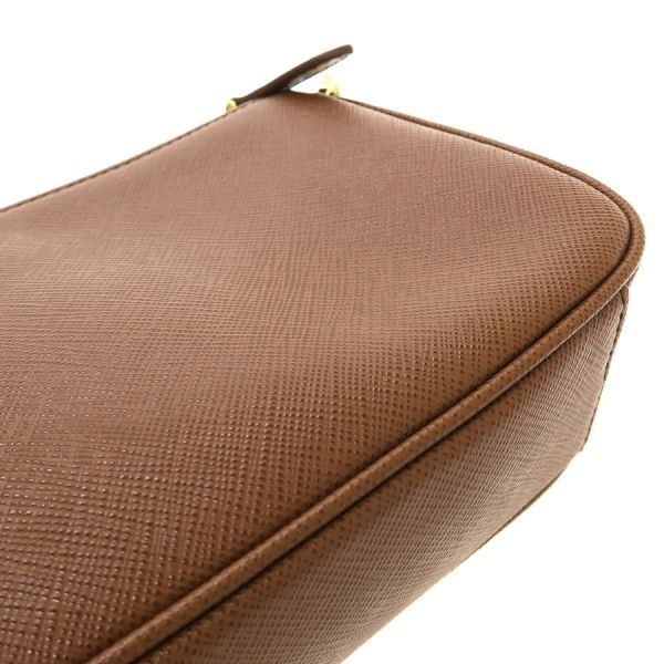 Prada Saffiano Chain Shoulder Bag Brown — view 3