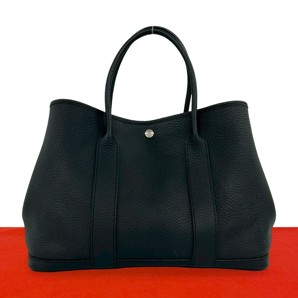 Hermes Garden Party 36 PM Vache Country Leather Tote Black