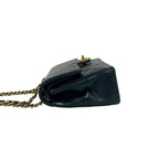 Chanel Quilted CC Logo Double Flap Lambskin Chain Shoulder Bag Black — view 5