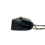 Chanel Quilted CC Logo Double Flap Lambskin Chain Shoulder Bag Black — view 6