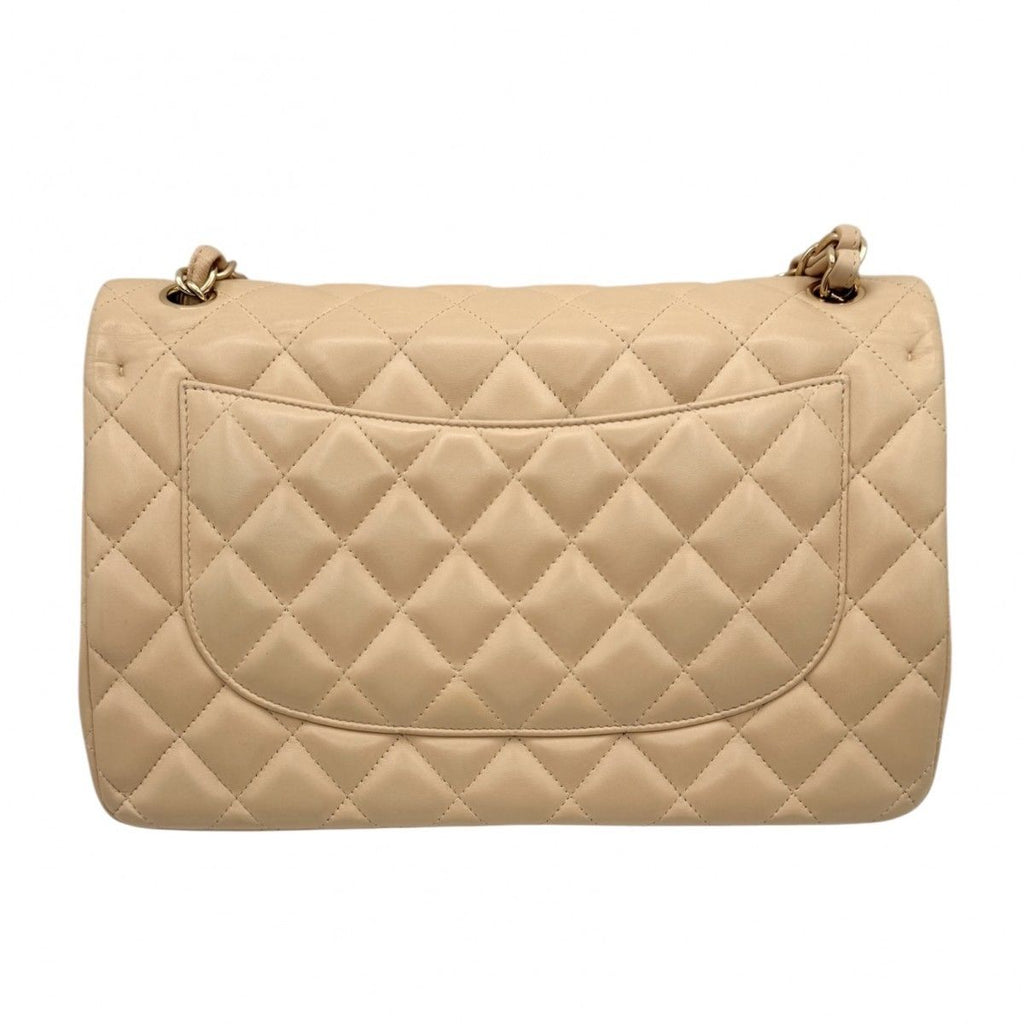 Chanel Quilted 30 Deca Decamato Shoulder Bag Lambskin Beige Gold Chain CC Logo — view 4