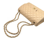 Chanel Quilted 30 Deca Decamato Shoulder Bag Lambskin Beige Gold Chain CC Logo — view 7