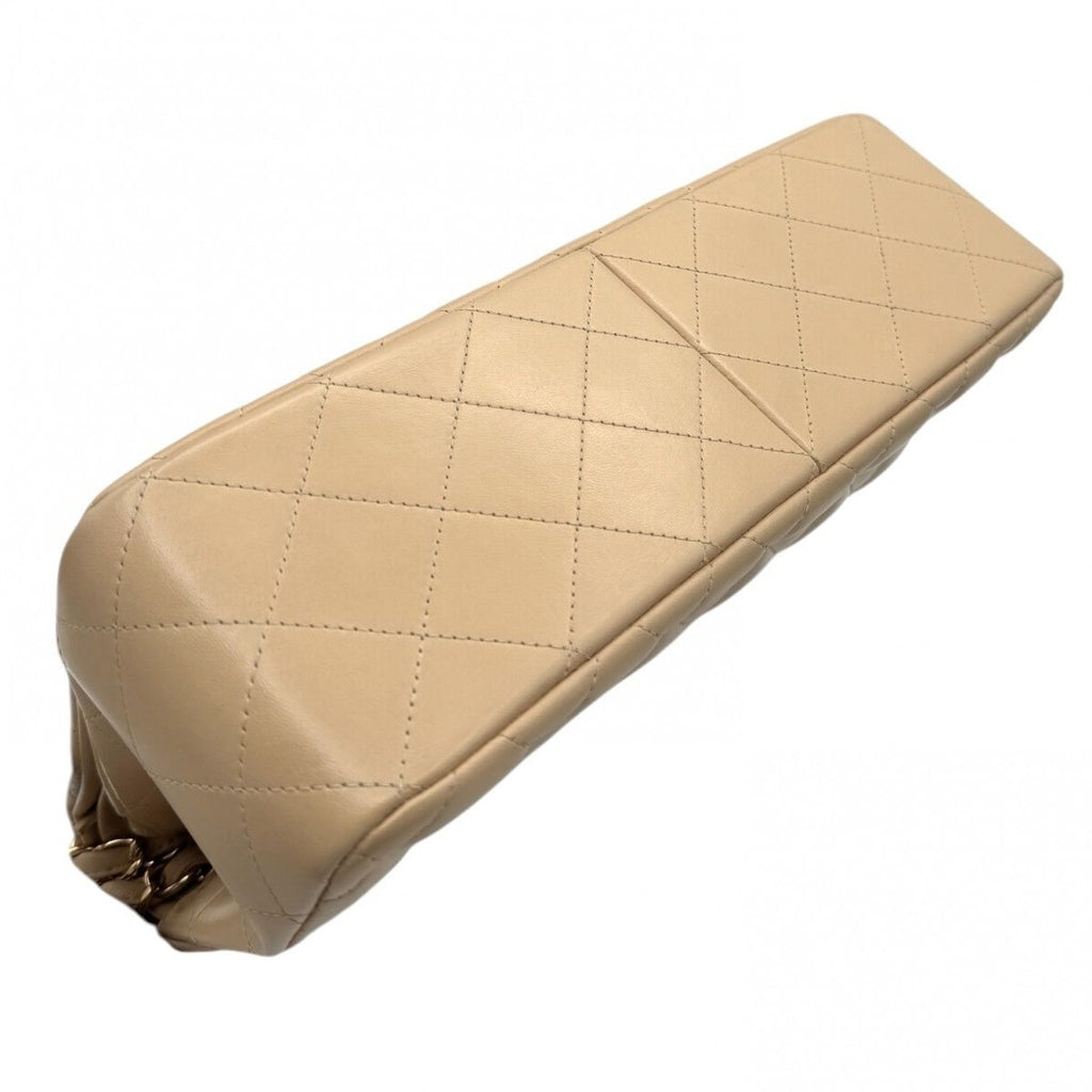 Chanel Quilted 30 Deca Decamato Shoulder Bag Lambskin Beige Gold Chain CC Logo — view 5