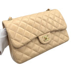 Chanel Quilted 30 Deca Decamato Shoulder Bag Lambskin Beige Gold Chain CC Logo — view 3