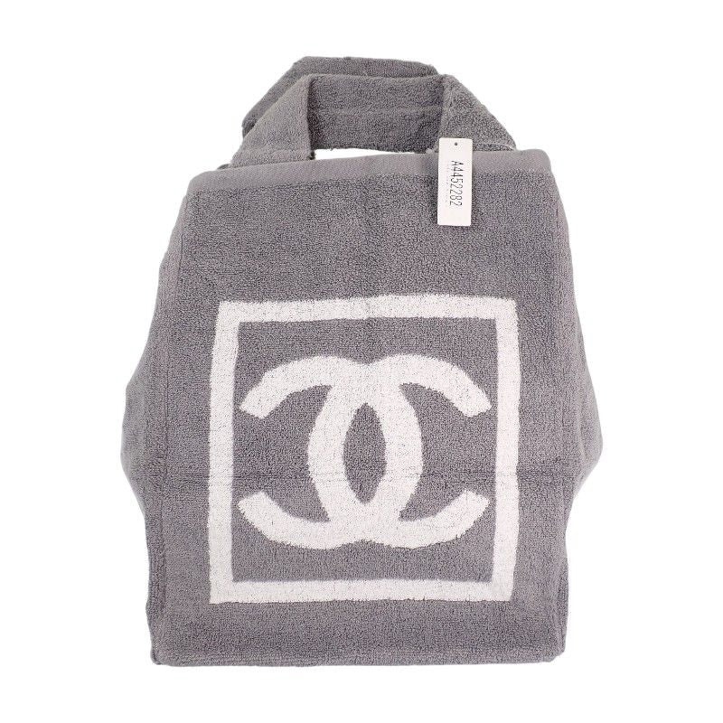 Chanel CC Beach CC Logo Sports Line Tote Summer Cotton Pile Gray — view 3