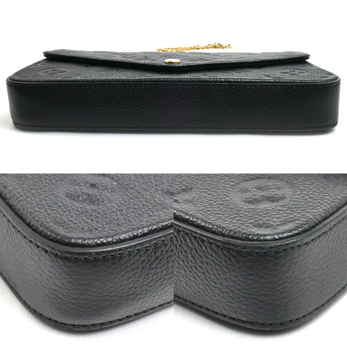 Louis Vuitton Pochette Felicie Shoulder Bag Monogram Empreinte Noir — view 3