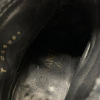 Chanel Boots Short Shoes Leather Knit Black Gold CC Logo Turnlock — view 7