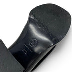 Chanel Boots Short Shoes Leather Knit Black Gold CC Logo Turnlock — view 8
