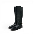 Dior Boots Long Shoes Leather Black Gold Logo