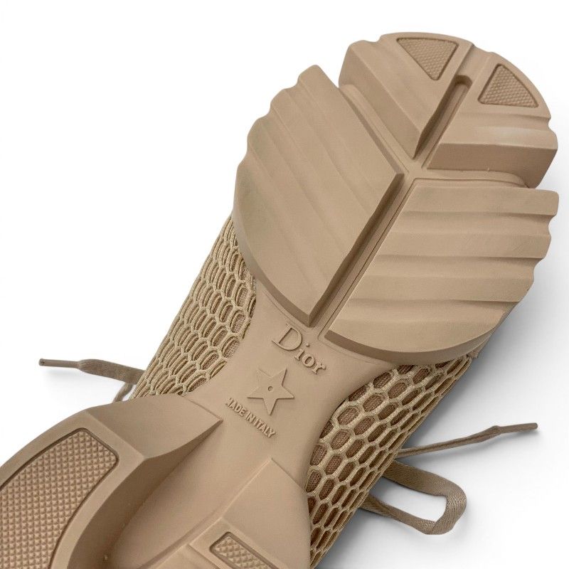 Dior D-connect Sneakers Rubber Mesh Leather Pink Beige Logo — view 8