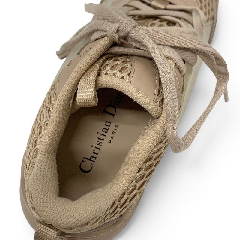 Dior D-connect Sneakers Rubber Mesh Leather Pink Beige Logo — view 7