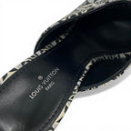 Louis Vuitton Silhouette Line Sandals Shoes Jacquard Fabric Black White Mules — view 7