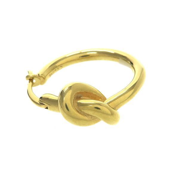 Celine Knot Small Hoop Earrings Gold Finish Brass — view 3