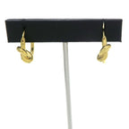 Celine Knot Small Hoop Earrings Gold Finish Brass