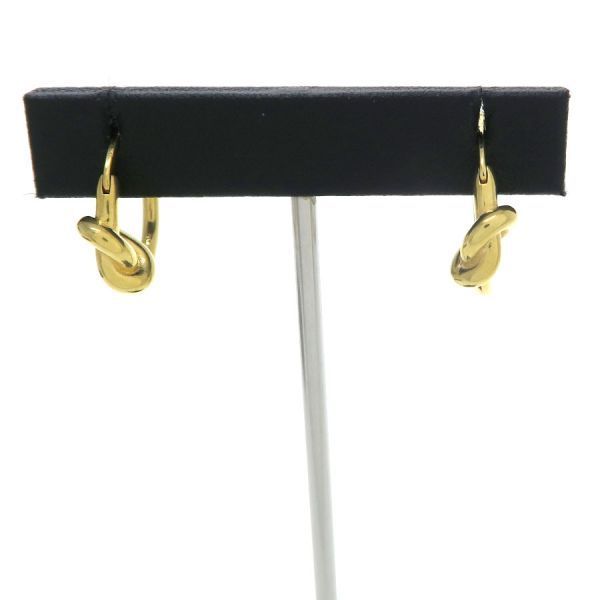 Celine Knot Small Hoop Earrings Gold Finish Brass