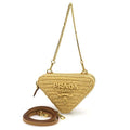 Prada Raffia Triangle Pouch