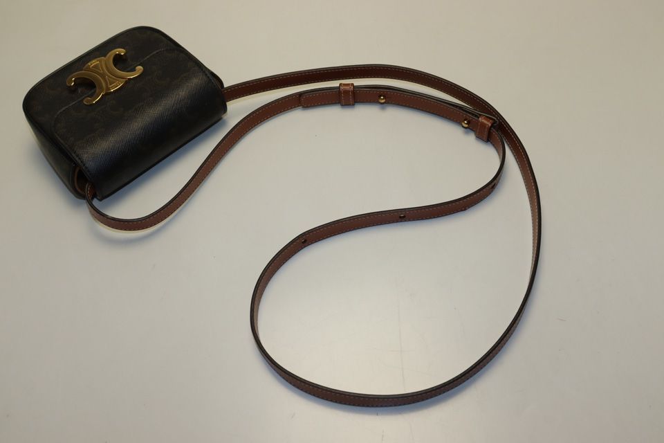 Celine Triomphe Mini Black Leather Shoulder — view 7