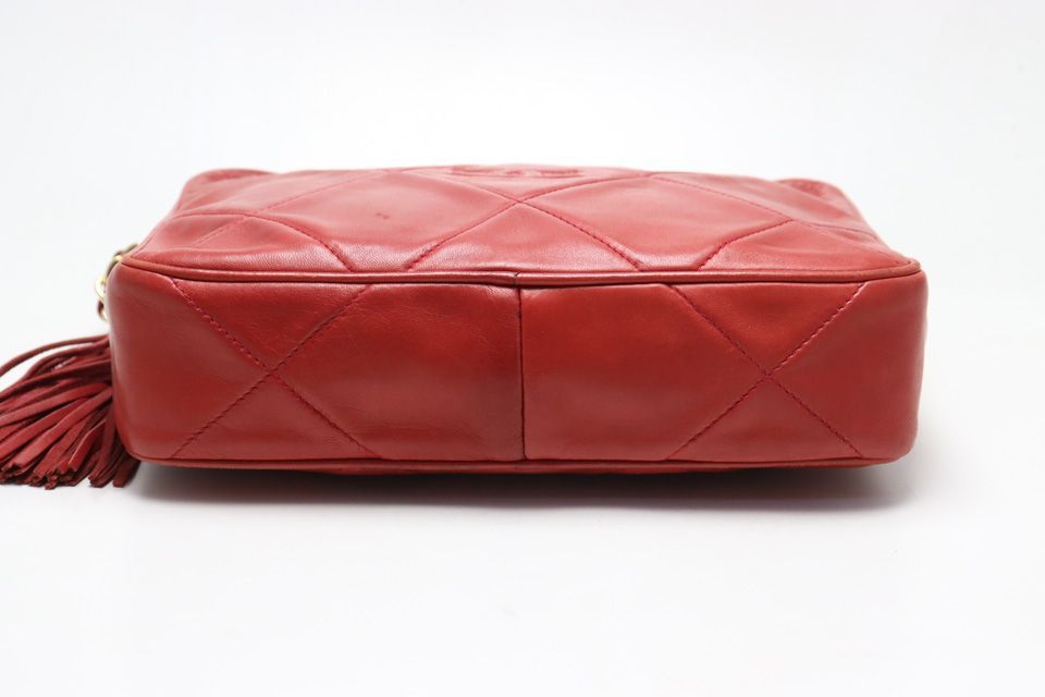 Chanel 0 Quilted Fringe GD Leather Chain Shoulder — view 3