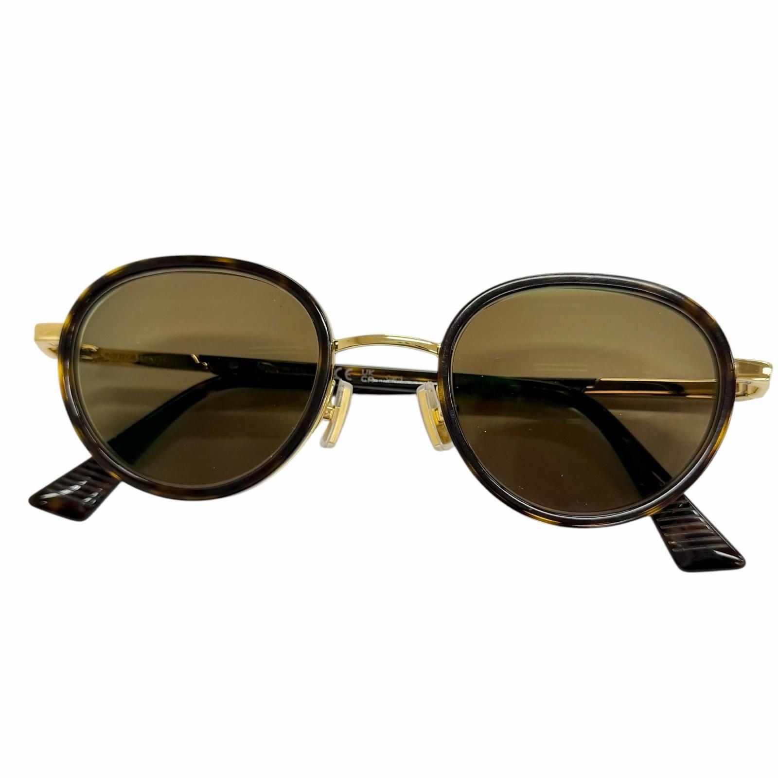 Bottega Veneta BV Forte Sunglasses Clear Brown Marble Gold 49 Eyewear