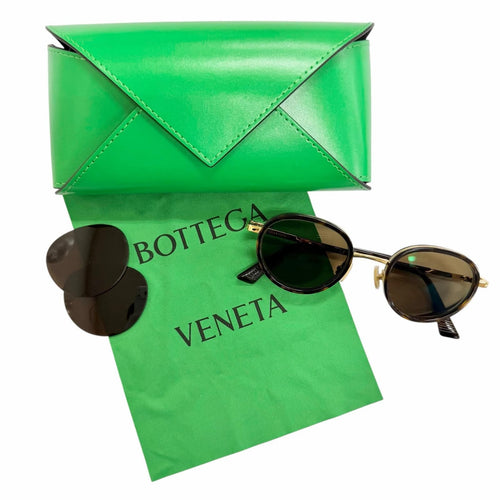 Bottega Veneta BV Forte Sunglasses Clear Brown Marble Gold 49 Eyewear — view 2
