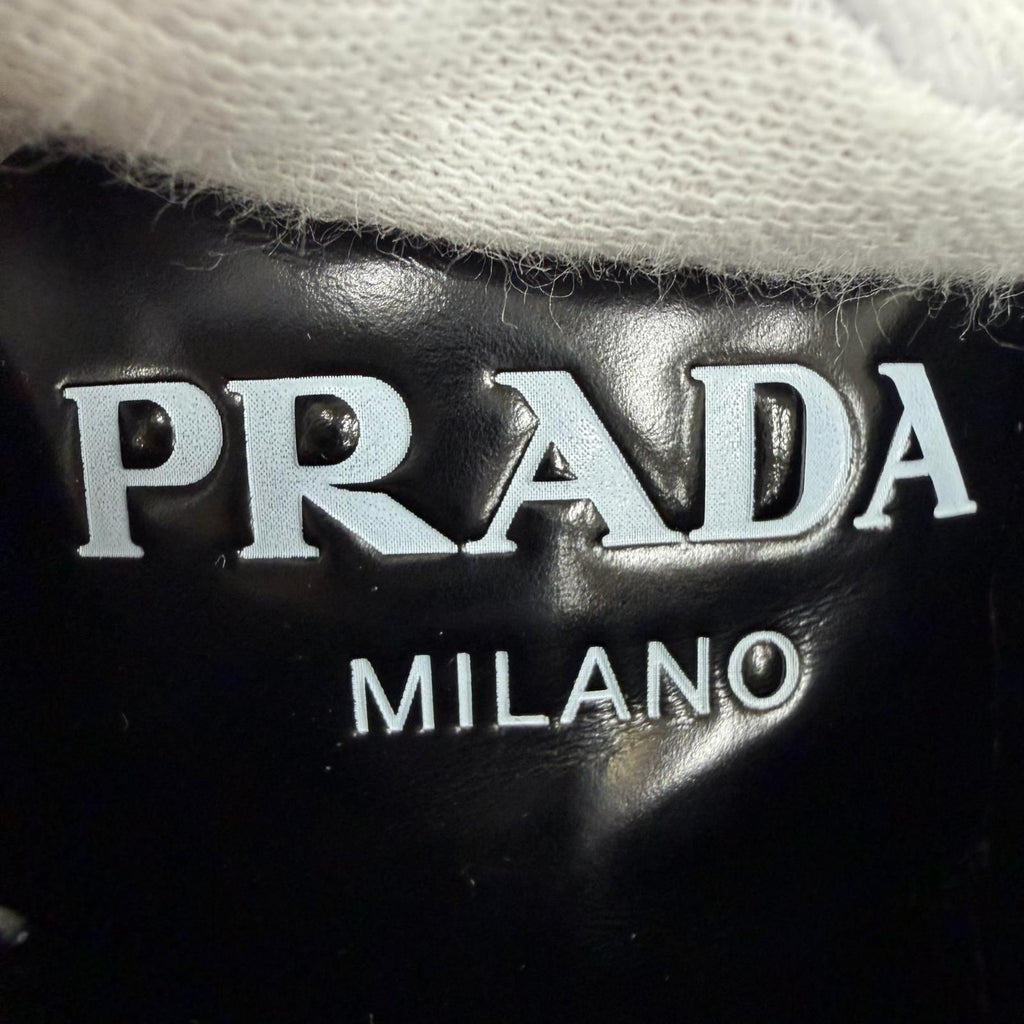 Prada Wingtip Medallion Lace Up Leather Sneakers Black — view 9