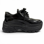 Prada Wingtip Medallion Lace Up Leather Sneakers Black — view 6