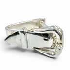 Hermes Vintage Ceinture Belt Motif Scarf Ring Silver