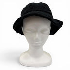 Chanel Cotton Wool CC Logo Hat Black Gold — view 2