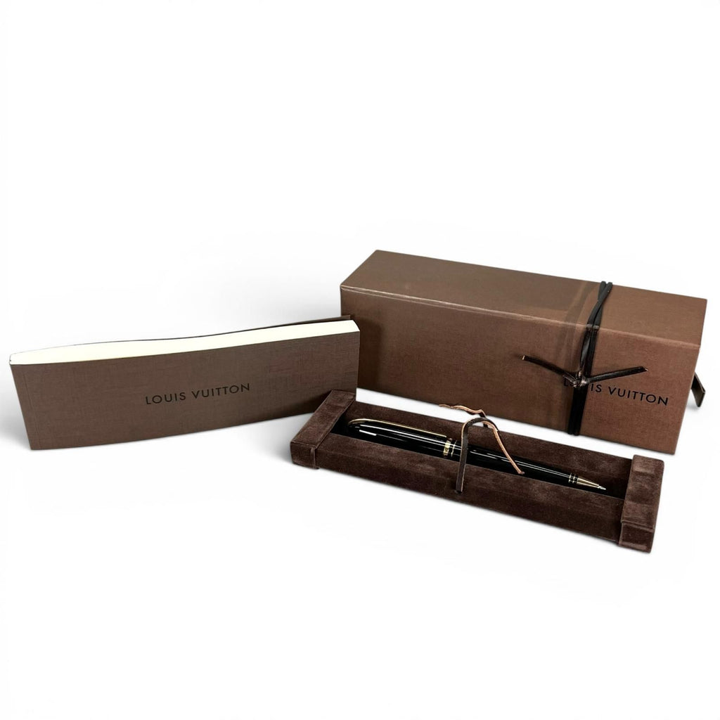 Louis Vuitton Dog Lacquer Twist Ballpoint Pen Black Gold — view 2