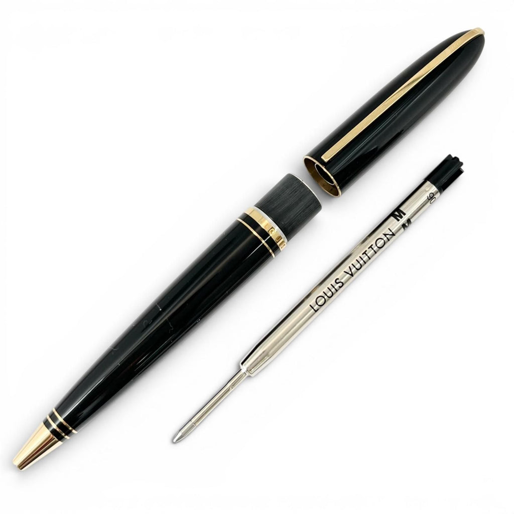 Louis Vuitton Dog Lacquer Twist Ballpoint Pen Black Gold — view 3