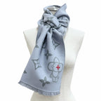 Louis Vuitton Vivienne Cvd Wool Scarf with Fringe Gray — view 4