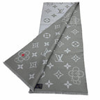 Louis Vuitton Vivienne Cvd Wool Scarf with Fringe Gray — view 3