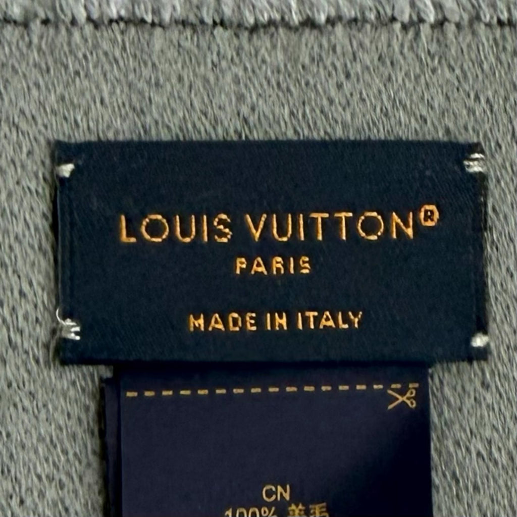 Louis Vuitton Vivienne Cvd Wool Scarf with Fringe Gray — view 8