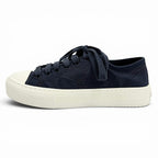 Prada Triangle Logo Pattern Fabric Sneakers Navy — view 5