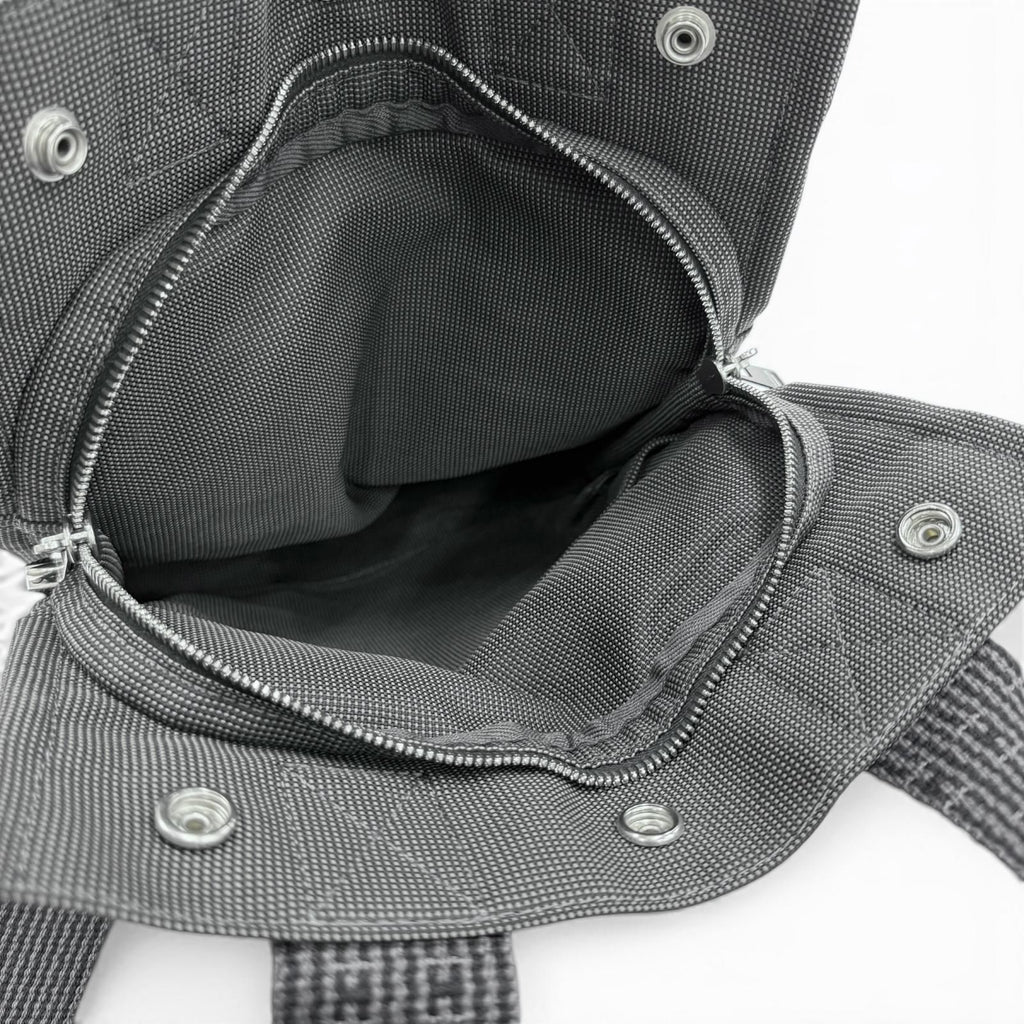 Hermes Her Line a Dos PM Canvas Backpack with Cadena Gray — view 4