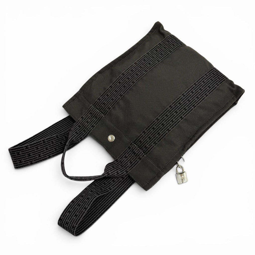 Hermes Her Line a Dos PM Canvas Backpack with Cadena Gray — view 8