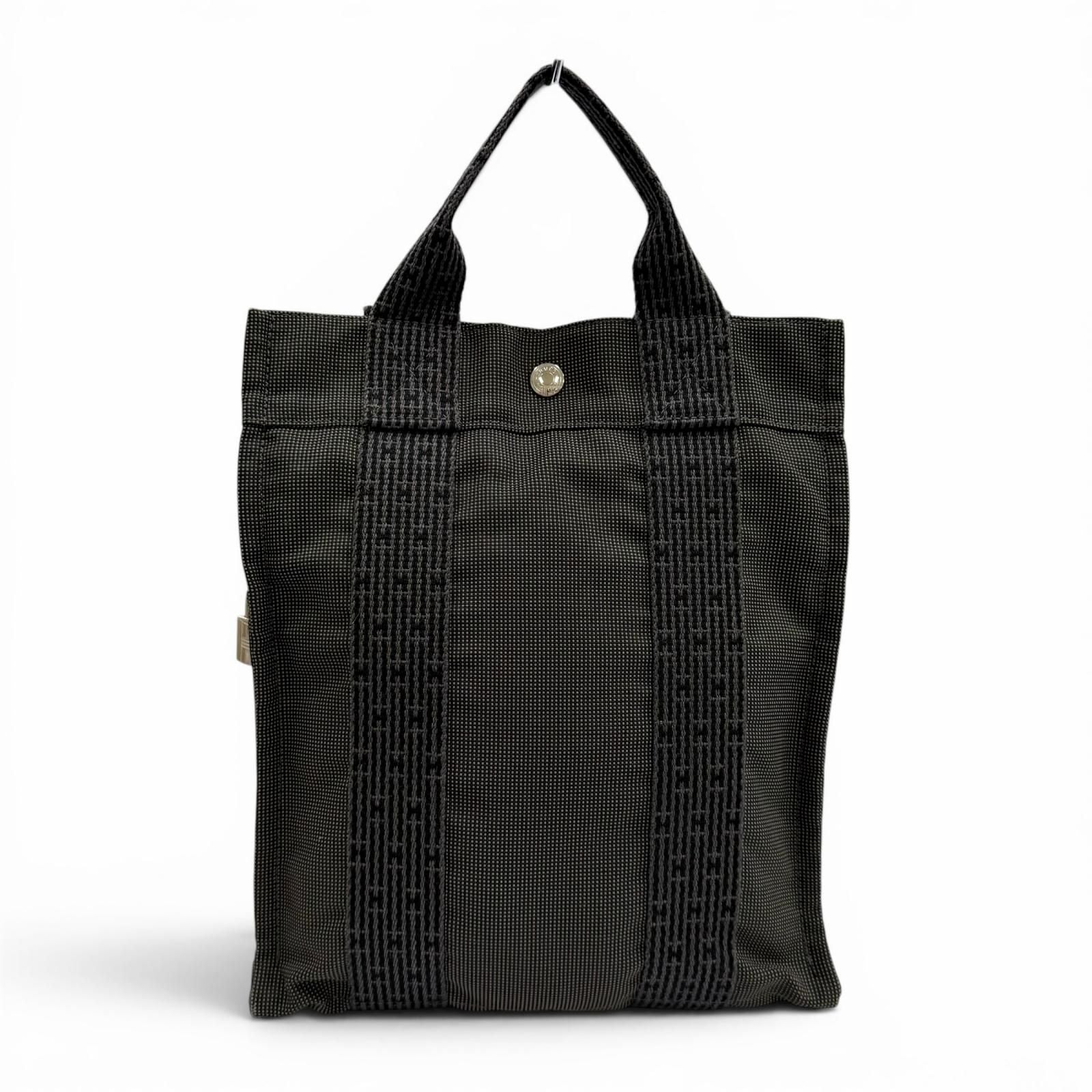 Hermes Her Line a Dos PM Canvas Backpack with Cadena Gray