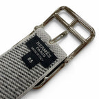 Hermes Cape Cod 32 Woolly Silver Pin Buckle Belt Gray 85 — view 5